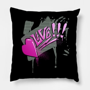 Graffiti Heart (Pink) Pillow