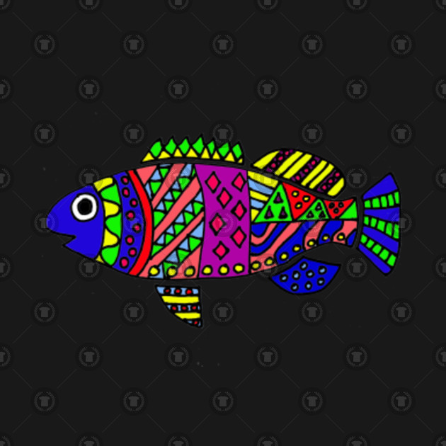 fun artistic colorful fish