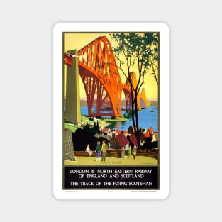 Forth Bridge Scotland Vintage Railway Poster 1928 Magnet