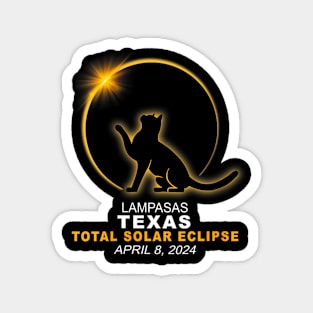 Wos Lampasas Texas Cat Total Solar Eclipse 2024 Magnet