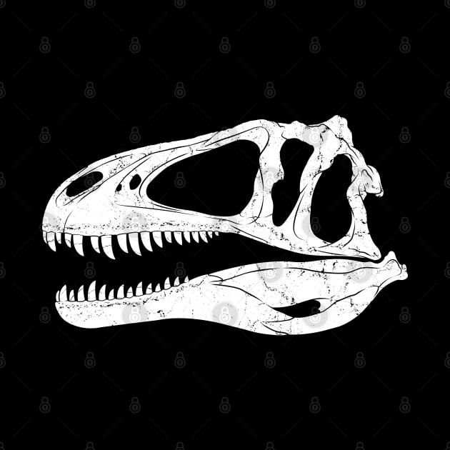 Acrocanthosaurus fossil skull by NicGrayTees