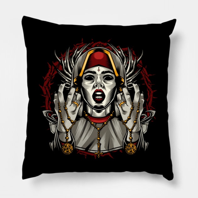 Scary Nun Pillow by dlo168