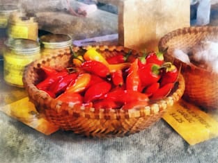 Food - Hot Peppers in Farmers Market Magnet