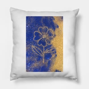 Gold Glitter Flower Pillow