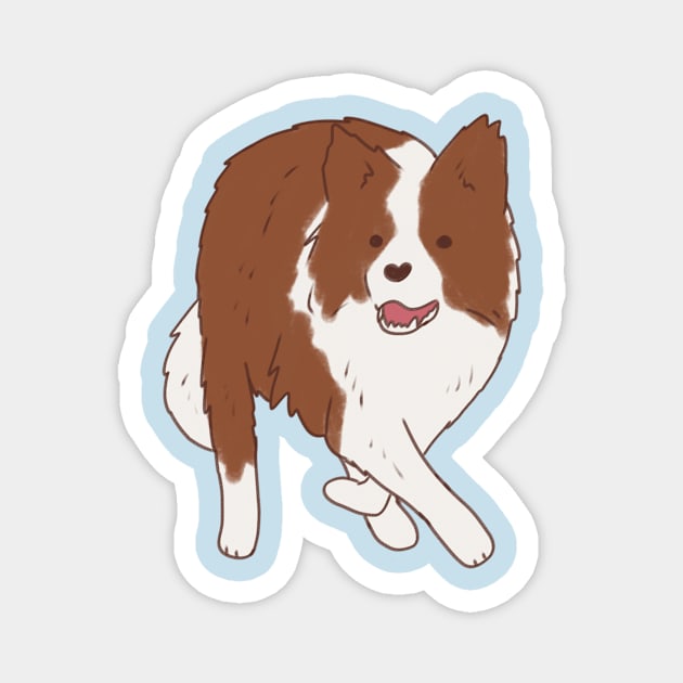 Brown border collie Magnet by Mayarart