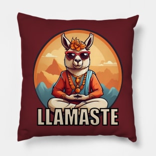 LLamaste - Funny Master Yogi Yoga Llama Pillow