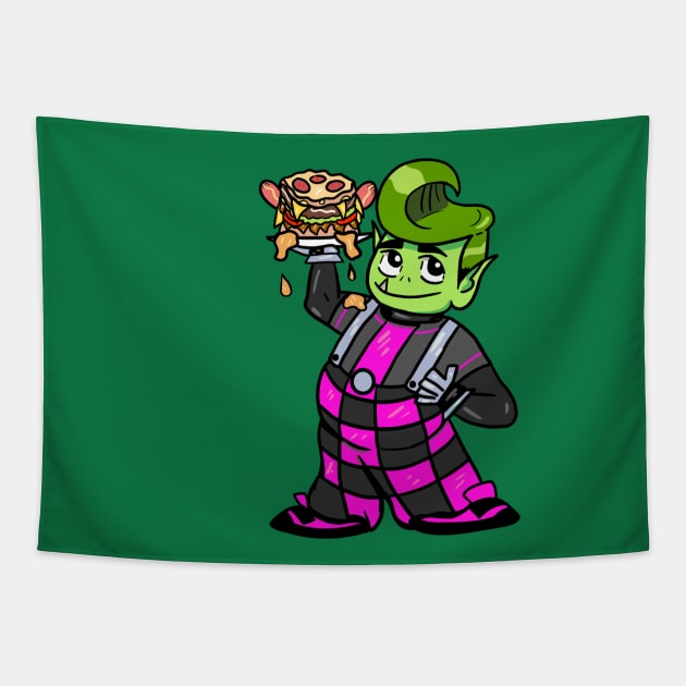 Bob's Beast Boy Tapestry by MonicaLaraArt