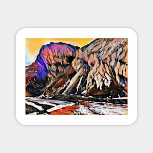 Snowy mountain scenery in Switzerland Magnet