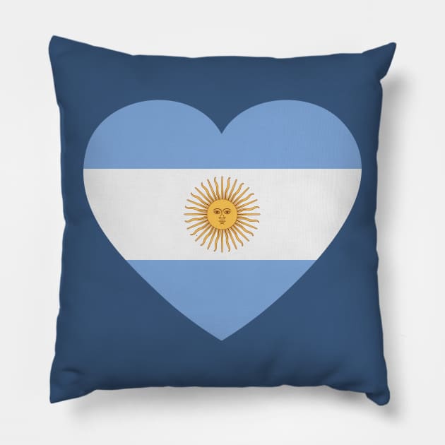 I Love Argentina // Heart-Shaped Argentine Flag Pillow by SLAG_Creative