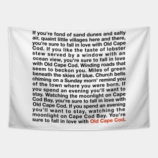 Old Cape Cod (Dark Lettering) Tapestry