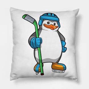 Penguin at Ice hockey with Ice hockey stick Pillow