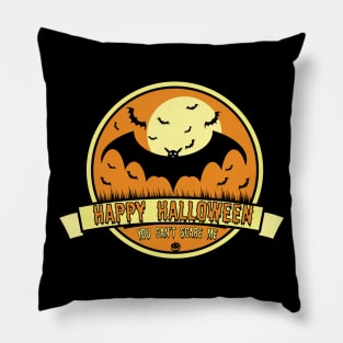 Can't Scare Me October Moonlit Spooky Vampire Bat. Pillow