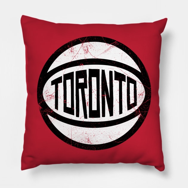 Toronto Retro Ball - Red Pillow by KFig21