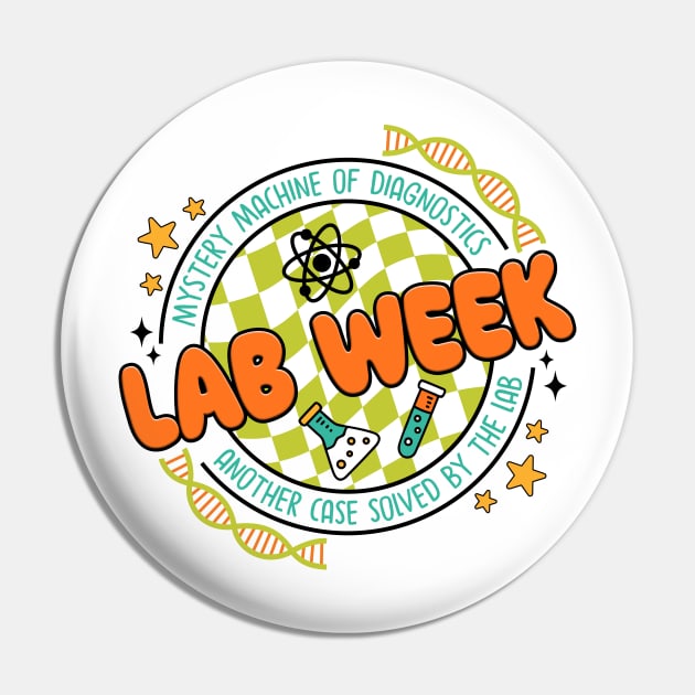 Groovy Lab Week MLT Medical Laboratory Technician Lab Squad Pin by Tree Friend
