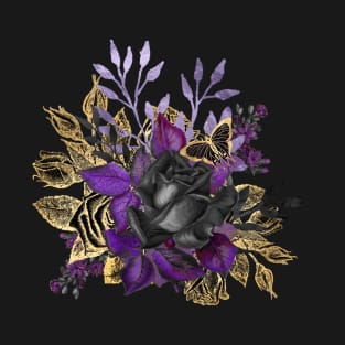 Gothic Glam Floral T-Shirt