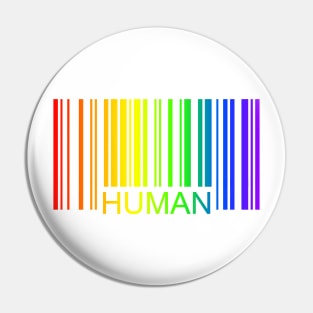 Human Pride Barcode Pin