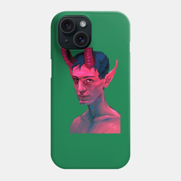 devil boy portrait Phone Case by Mako Design 