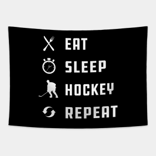 Ice Hockey - Eat Sleep Hockey Repeat Tapestry