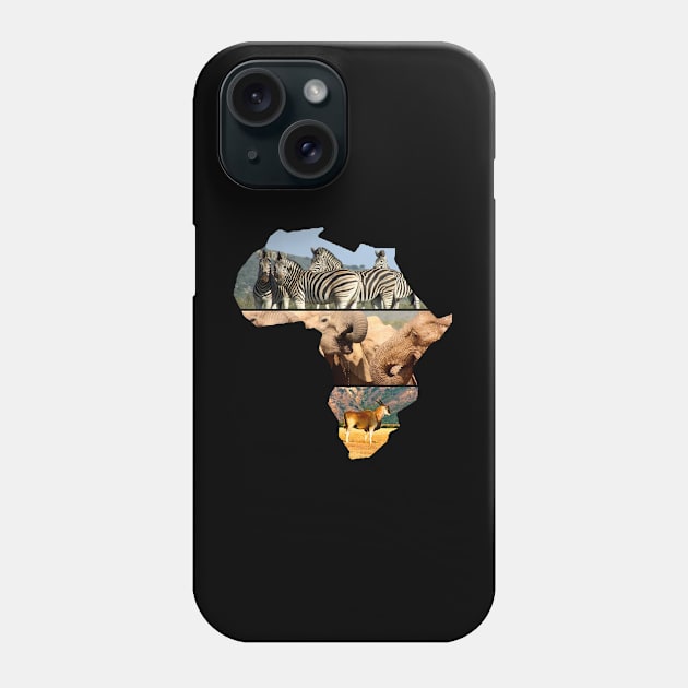 African Wildlife Continent Collage Phone Case by PathblazerStudios