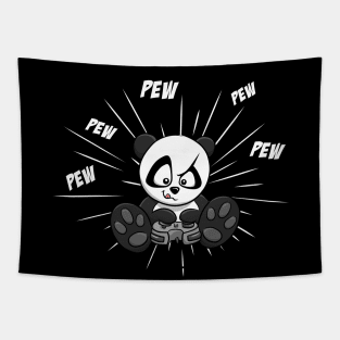 PEW PEW PEW Gaming Panda Gamer with Controller Tapestry