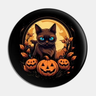 Siamese Cat Halloween Pin