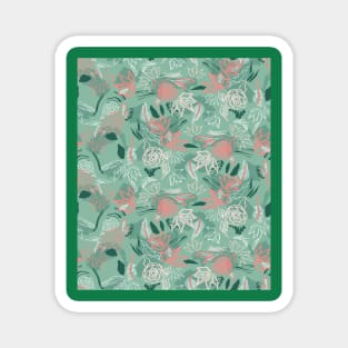 Matisse Pink and Teal Flowers Magnet