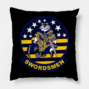 F-14 Tomcat - Swordsmen - Grunge Style Pillow