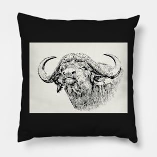 Buffalo Bull, Close Up | African Wildlife Pillow