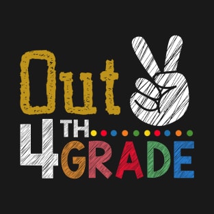 Peace Out 4th Grade Graduation Last Day School 2023 Funny T-Shirt