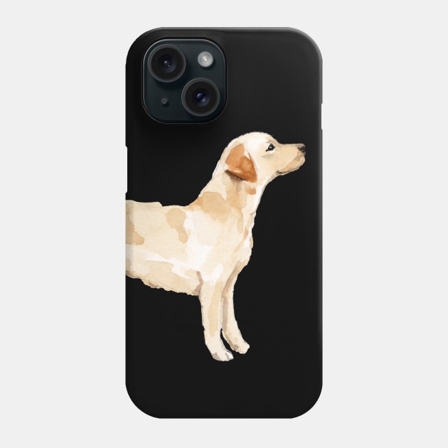 Yellow Lab Silhouette Watercolor Phone Case by EMR_Designs