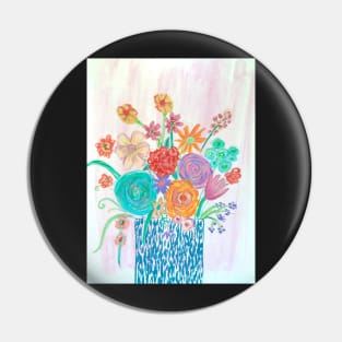 Bright Colourful Florals Pin