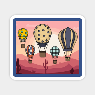 Retro Hot Air Balloons Balloon Ride Magnet