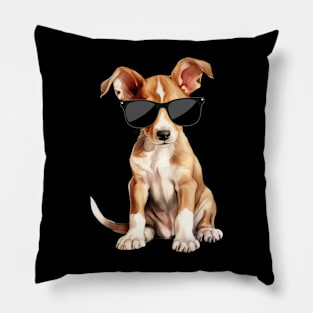 Ibizan Hound Puppy Wearing Sunglasses Pillow