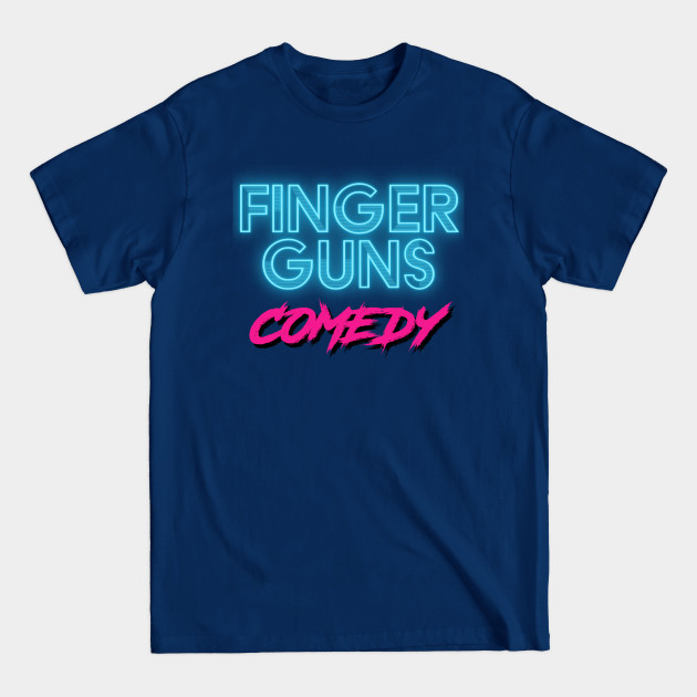 Discover Finger Guns Comedy - Neon Retowave - Retrowave - T-Shirt