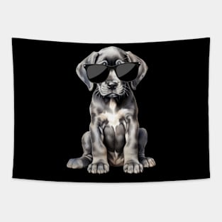 Great Dane Puppy Wearing Sunglasses Tapestry