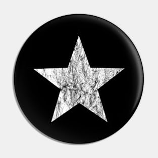 Distressed White and Black Star Pin