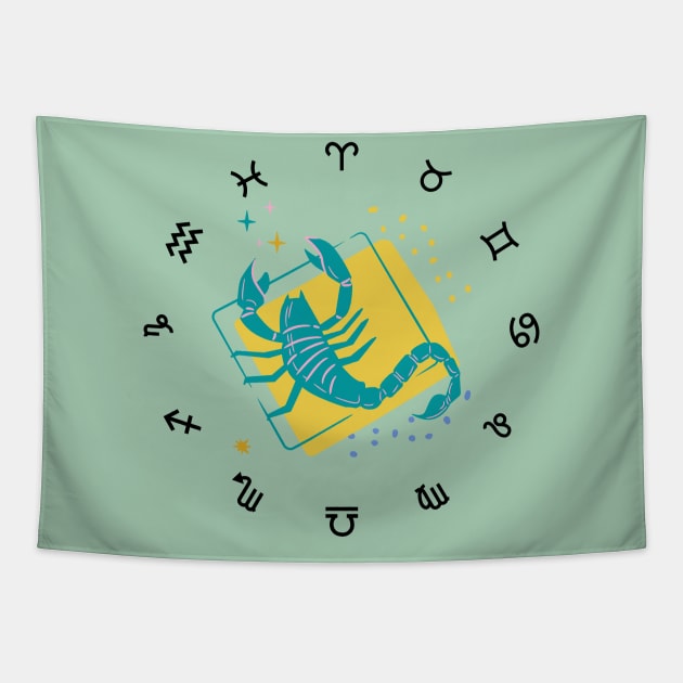 Scorpio Signs Are Bad Ass Tapestry by Natalie C. Designs 