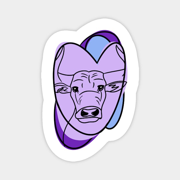 Purple Cow Magnet by lavavamp