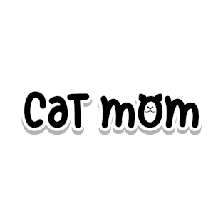 Cat Mom Black T-Shirt