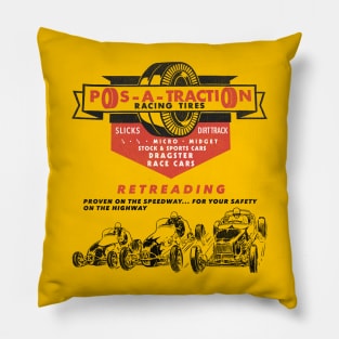 Defunct Pos-A-Traction Dragster Racing Tires Pillow