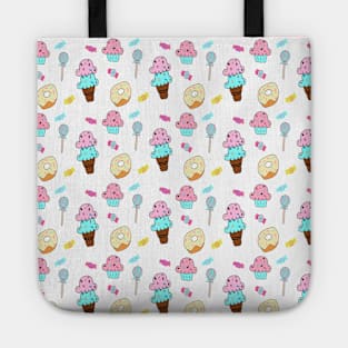 Cute Pastel Ice Cream Cone Candy Lollipop Cupcake Donut Tote