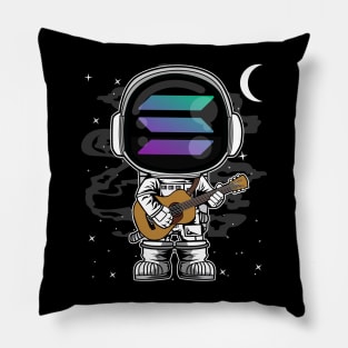 Astronaut Guitar Solana SOL Coin To The Moon Crypto Token Cryptocurrency Blockchain Wallet Birthday Gift For Men Women Kids Pillow