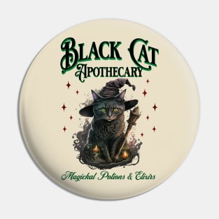 Black Cat Apothecary - Magickal Potions and Elixirs Halloween Pin