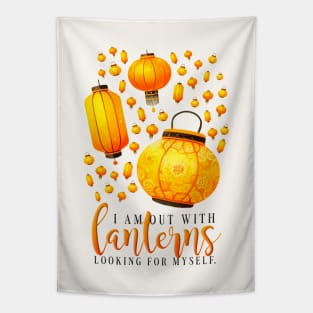 out with lanterns of emily dickinson Tapestry