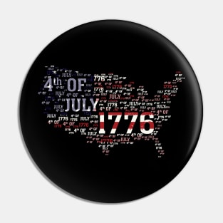 American map and flag Flag, 4th of July, happy independence day God Bless America Pin