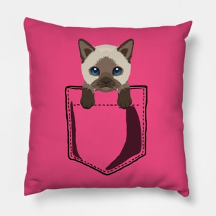 Pocket Siamese Kitty Pillow