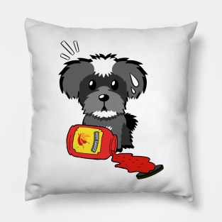 Funny Schnauzer Spilled Hot Sauce Pillow