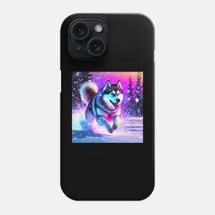 Malamute Running in the Snow Phone Case