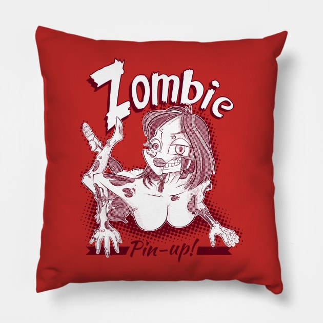 Sexy Zombie Pin-up girl Pillow by Juandamurai