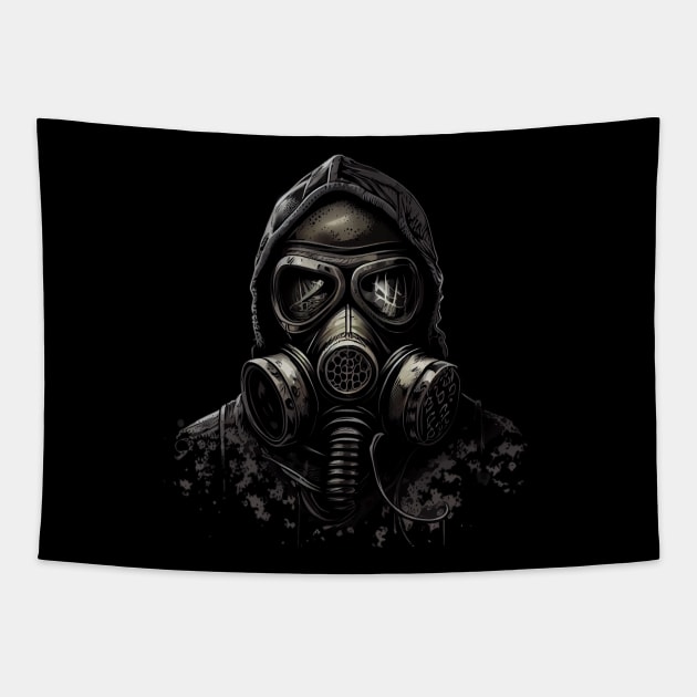 Gas Mask Survivor Tapestry by TechnoBubble